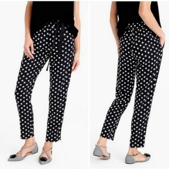 J. Crew Pants - J. Crew Black & White Star Print Relaxed Pants